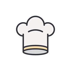 Chef hat colored icons, minimalist vector illustration ,simple transparent graphic element .Isolated on white background