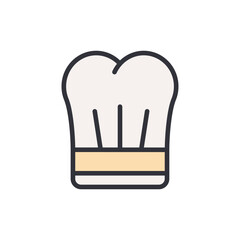 Chef hat colored icons, minimalist vector illustration ,simple transparent graphic element .Isolated on white background
