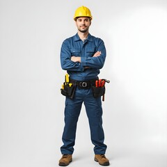 worker with drill