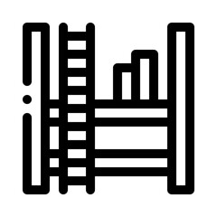 Bookshelf with Ladder line icon