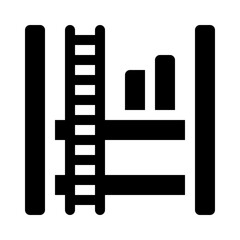 Bookshelf with Ladder glyph icon