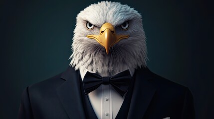 An eagle dressed in a neat suit