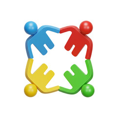 3D United Team Circle Collaboration Unity Support Partnership Cooperation Community Connected Team Connection Togetherness Achievement