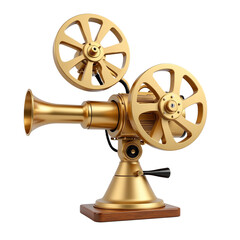 Obraz premium Vintage film projector, white isolate background
