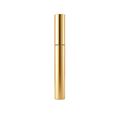Gold mascara tube, white isolated background