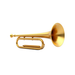Obraz premium Golden trumpet on white isolated background