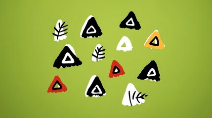 Abstract Green Triangle Pattern Background Design
