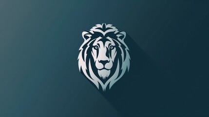 A simple and clean modern themed brand identification symbol for a tech company featuring a lion on a flat background, vibrant color palette. 
