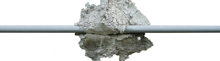 watering pipes stacked with cement isolated