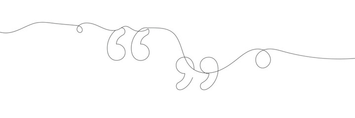 Obraz premium Quote mark icon symbol one line drawing, Single continuous line drawing&nbsp;of&nbsp;a&nbsp;quote&nbsp;mark .Vector Illustration&nbsp;.EPS&nbsp;10&nbsp;. 