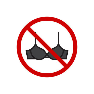 Not wear bra sign symbol avoid template vector
