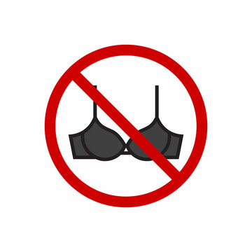 Not wear bra sign symbol avoid template vector
