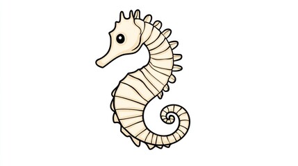 Fototapeta premium Seahorse illustration of marine wildlife in white background for educational use