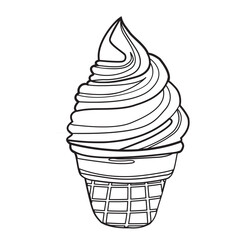 Vector illustration of an ice cream outline.