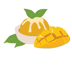 Mango dessert. Fruity mango food.