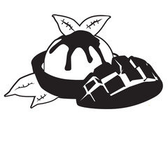 Mango dessert silhouette.