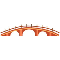 vector illustration of a red brick wall. Bridge with tunnel.