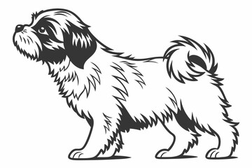 shih tzu sihouette black vector