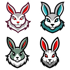 Fototapeta premium Rabbit head mascot logo design vector