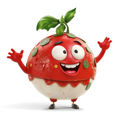 Fototapeta premium strawberry cartoon character