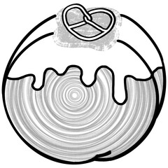 Timbering croissant bakery cookie illustration of background