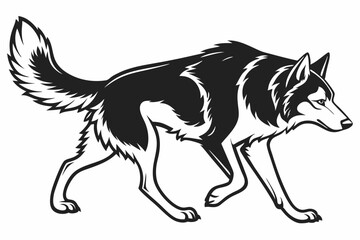 siberian husky sihouette black vector