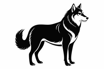 siberian husky sihouette black vector