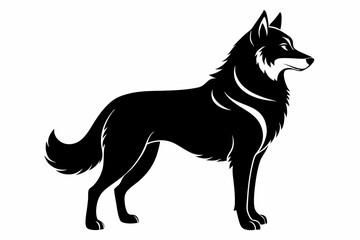 siberian husky sihouette black vector