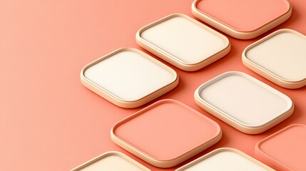 Abstract Coral and Beige Square Frames Background