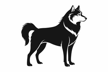 siberian husky sihouette black vector
