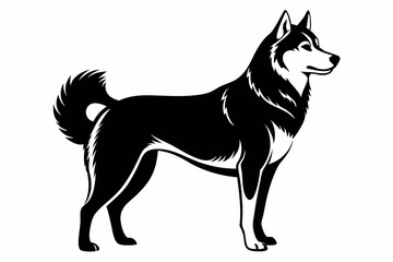 siberian husky sihouette black vector