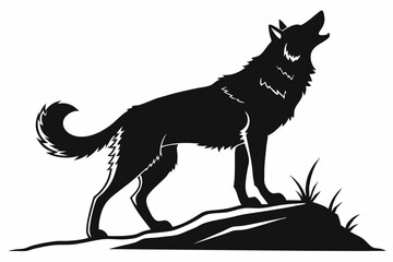 siberian husky sihouette black vector