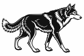 siberian husky sihouette black vector