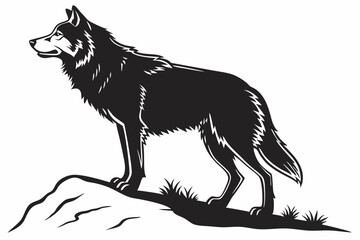 siberian husky sihouette black vector