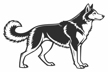 siberian husky sihouette black vector