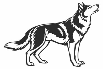 siberian husky sihouette black vector