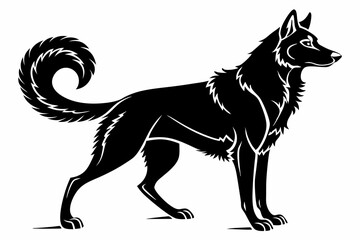 siberian husky sihouette black vector