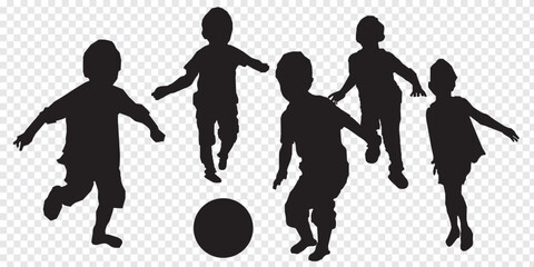 Playing children silhouette. Happy Children Playing Icon Symbol and Sign.