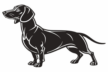 dachshund sihouette black vector