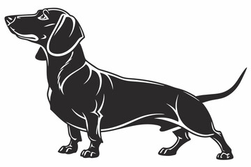 dachshund sihouette black vector