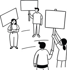 man and woman holding sign