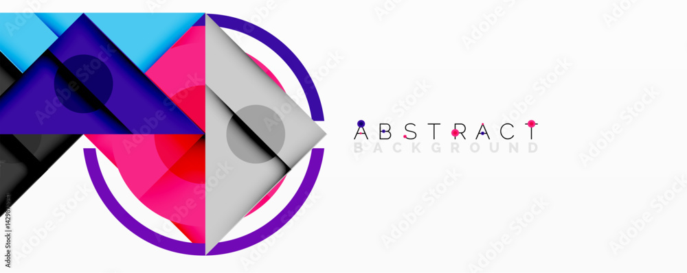 Poster Modern abstract composition. Geometric shapes overlap, creating vibrant color gradients. Minimalist design with circular elements.