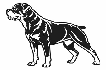 rottweiler sihouette black vector