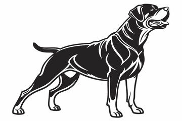 rottweiler sihouette black vector