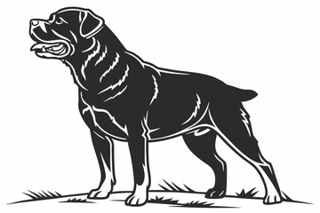 rottweiler sihouette black vector