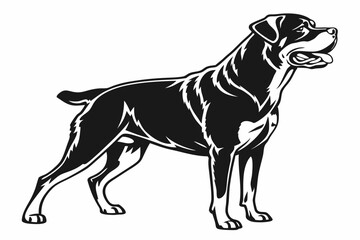 rottweiler sihouette black vector