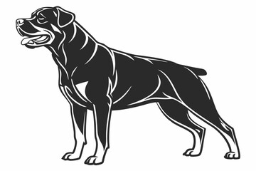 rottweiler sihouette black vector