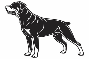rottweiler sihouette black vector
