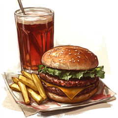 hamburger and cola