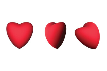 3d heart rotation, love object set 3d render